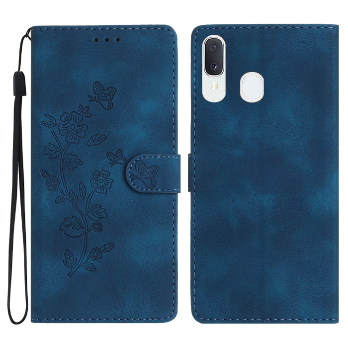 Flower Butterfly Embossing Pattern Leather Phone Case