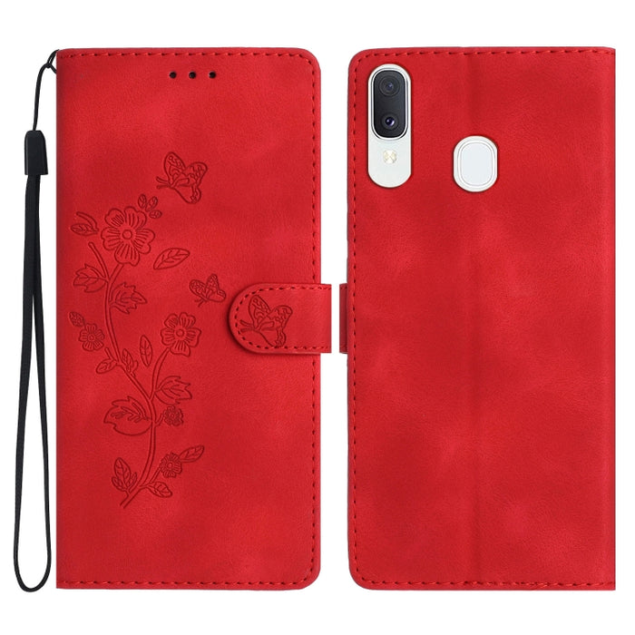 Flower Butterfly Embossing Pattern Leather Phone Case, For Samsung Galaxy Note10, For Samsung Galaxy Note10+, For Samsung Galaxy A20e, For Samsung Galaxy A70, For Samsung Galaxy A40, For Samsung Galaxy A10 / M10, For Samsung Galaxy A20 / A30�����������...