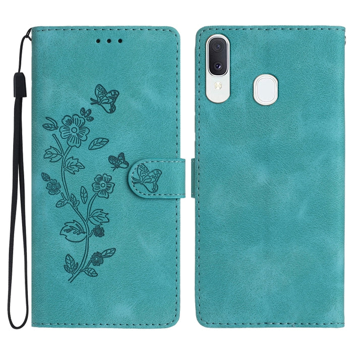 Flower Butterfly Embossing Pattern Leather Phone Case, For Samsung Galaxy Note10, For Samsung Galaxy Note10+, For Samsung Galaxy A20e, For Samsung Galaxy A70, For Samsung Galaxy A40, For Samsung Galaxy A10 / M10, For Samsung Galaxy A20 / A30�����������...