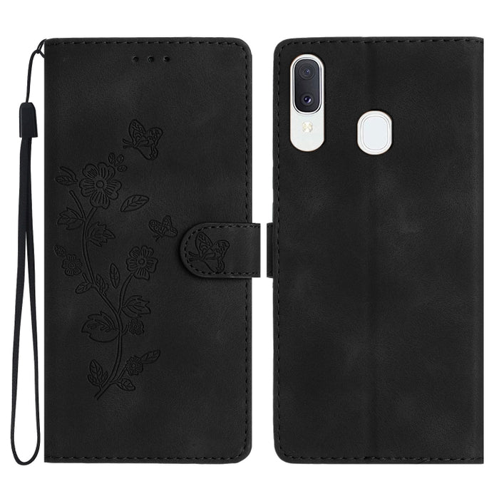 Flower Butterfly Embossing Pattern Leather Phone Case, For Samsung Galaxy Note10, For Samsung Galaxy Note10+, For Samsung Galaxy A20e, For Samsung Galaxy A70, For Samsung Galaxy A40, For Samsung Galaxy A10 / M10, For Samsung Galaxy A20 / A30�����������...