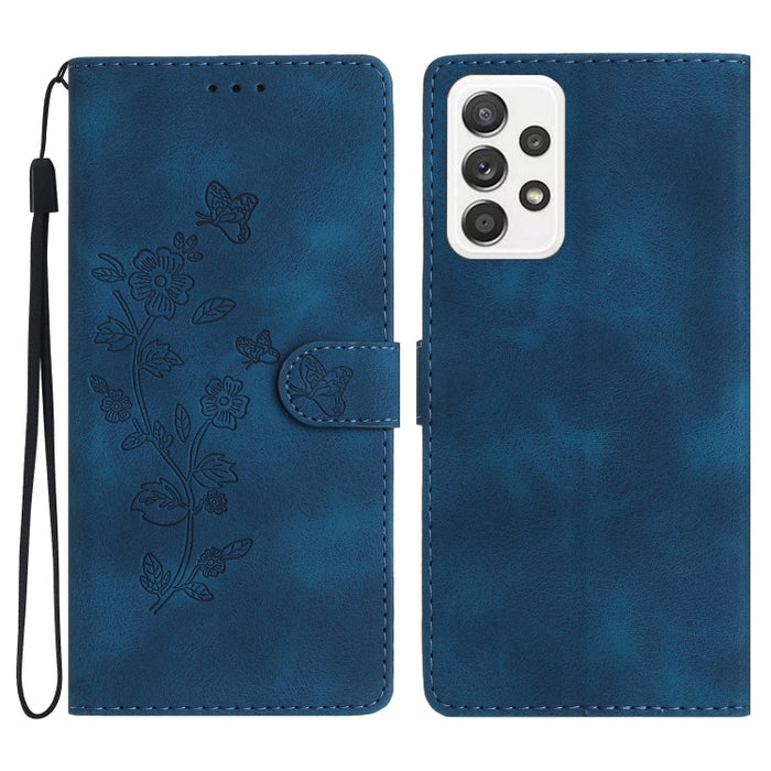 Flower Butterfly Embossing Pattern Leather Phone Case, For Samsung Galaxy A35 5G, For Samsung Galaxy A23 5G, For Samsung Galaxy S24 Ultra 5G, For Samsung Galaxy A25 5G, For Samsung Galaxy A15, For Samsung Galaxy S24+ 5G, For Samsung Galaxy S23 FE 5G   ...