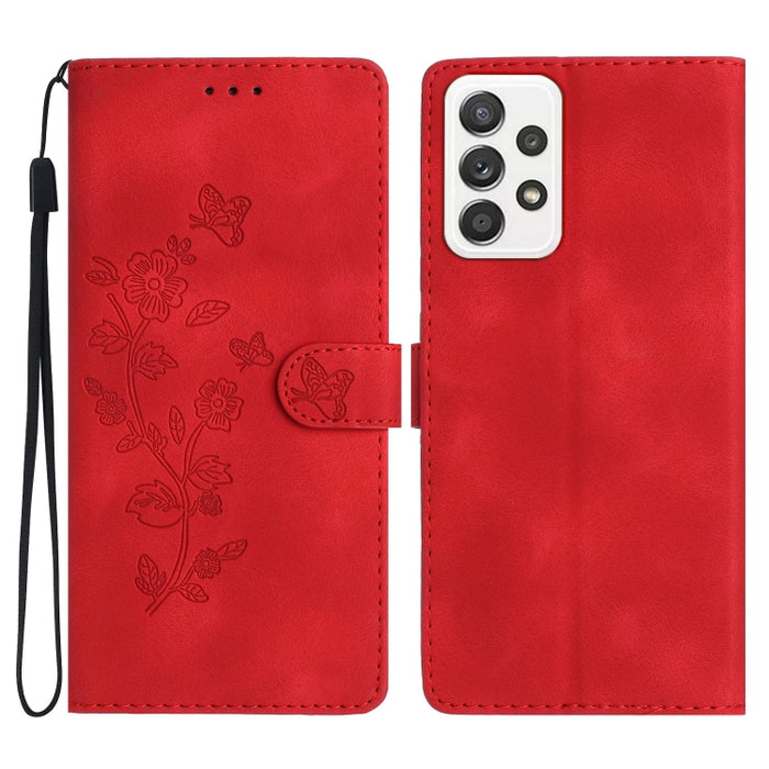Flower Butterfly Embossing Pattern Leather Phone Case, For Samsung Galaxy A15, For Samsung Galaxy A35 5G, For Samsung Galaxy A23 5G, For Samsung Galaxy S24 Ultra 5G, For Samsung Galaxy A25 5G, For Samsung Galaxy S24+ 5G, For Samsung Galaxy S23 FE 5G   ...