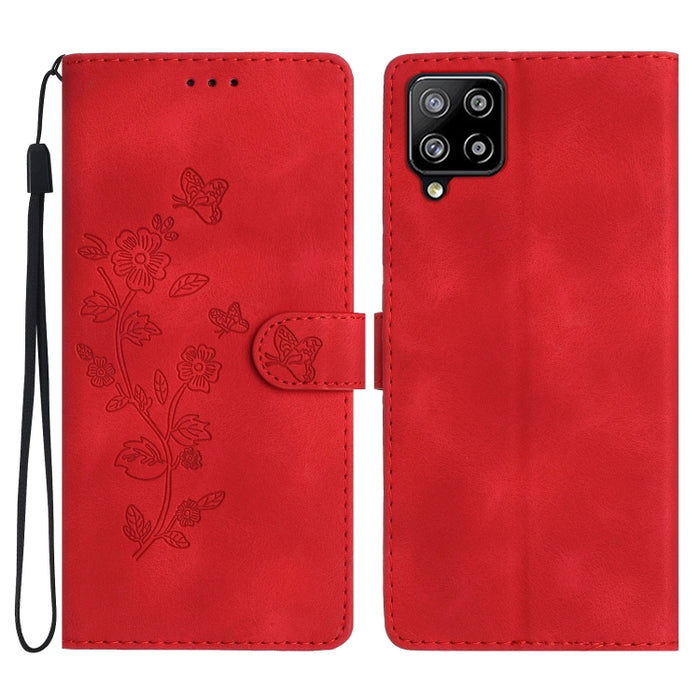 Flower Butterfly Embossing Pattern Leather Phone Case, For Samsung Galaxy A12, For Samsung Galaxy A42 5G, For Samsung Galaxy Note20 Ultra, For Samsung Galaxy Note20, For Samsung Galaxy A21s, For Samsung Galaxy S20 Ultra, For Samsung Galaxy S20         ...