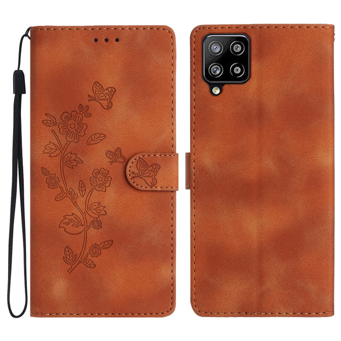 Flower Butterfly Embossing Pattern Leather Phone Case, For Samsung Galaxy A12, For Samsung Galaxy A42 5G, For Samsung Galaxy Note20 Ultra, For Samsung Galaxy Note20, For Samsung Galaxy A21s, For Samsung Galaxy S20 Ultra, For Samsung Galaxy S20         ...