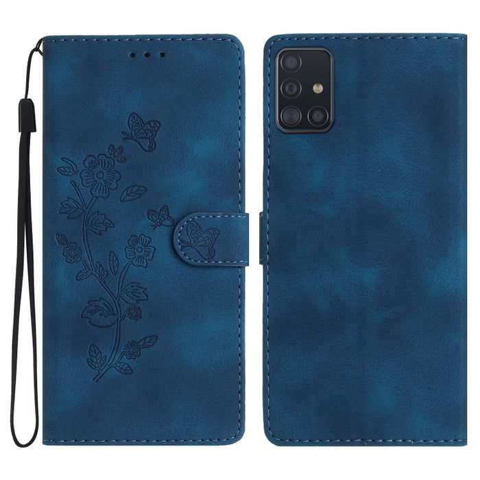 Flower Butterfly Embossing Pattern Leather Phone Case