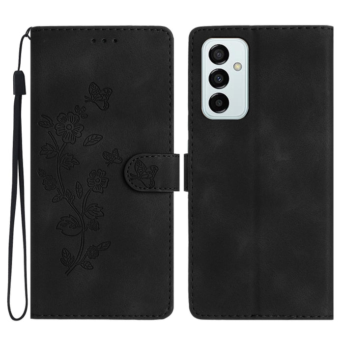 Flower Butterfly Embossing Pattern Leather Phone Case, For Samsung Galaxy S23 5G, For Samsung Galaxy A14 5G, For Samsung Galaxy A04, For Samsung Galaxy A04s, For Samsung Galaxy S20 FE, For Samsung Galaxy M53, For Samsung Galaxy M23                     ...
