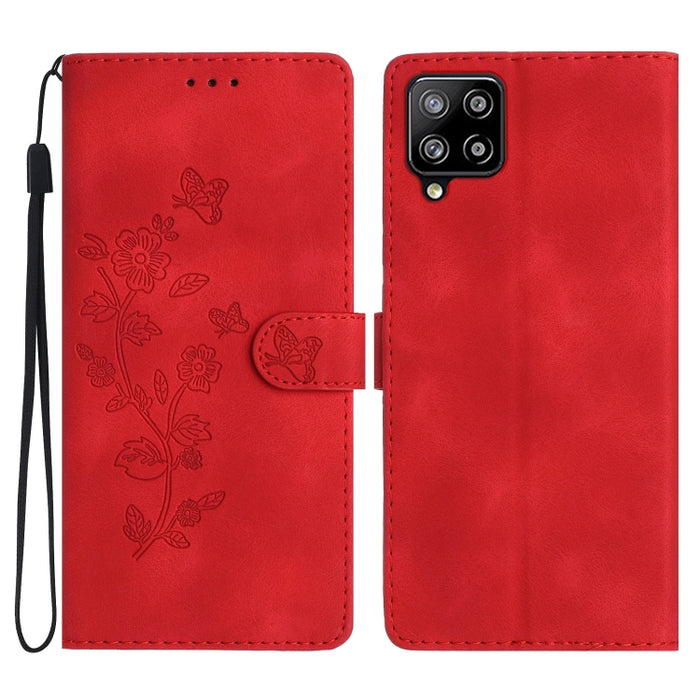 Flower Butterfly Embossing Pattern Leather Phone Case, For Samsung Galaxy S22 5G, For Samsung Galaxy A13 5G, For Samsung Galaxy M32, For Samsung Galaxy A41, For Samsung Galaxy A22 4G, For Samsung Galaxy A22 5G, For Samsung Galaxy S21 FE 5G�������������...