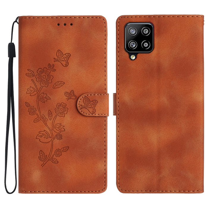 Flower Butterfly Embossing Pattern Leather Phone Case, For Samsung Galaxy S22 5G, For Samsung Galaxy A13 5G, For Samsung Galaxy M32, For Samsung Galaxy A41, For Samsung Galaxy A22 4G, For Samsung Galaxy A22 5G, For Samsung Galaxy S21 FE 5G�������������...