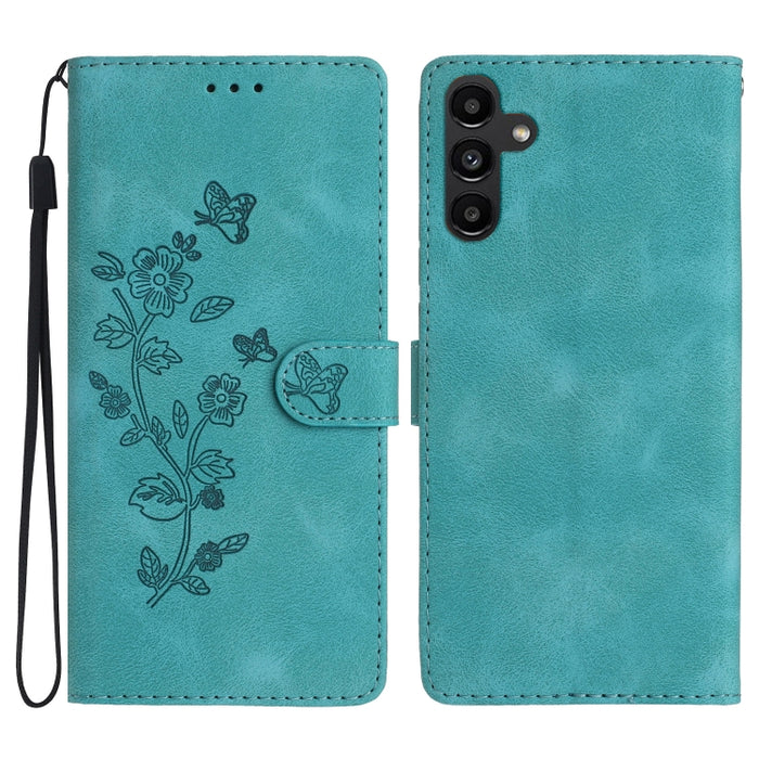 Flower Butterfly Embossing Pattern Leather Phone Case, For Samsung Galaxy A25 5G, For Samsung Galaxy A15, For Samsung Galaxy A35 5G, For Samsung Galaxy A23 5G, For Samsung Galaxy S24 Ultra 5G, For Samsung Galaxy S24+ 5G, For Samsung Galaxy S23 FE 5G   ...