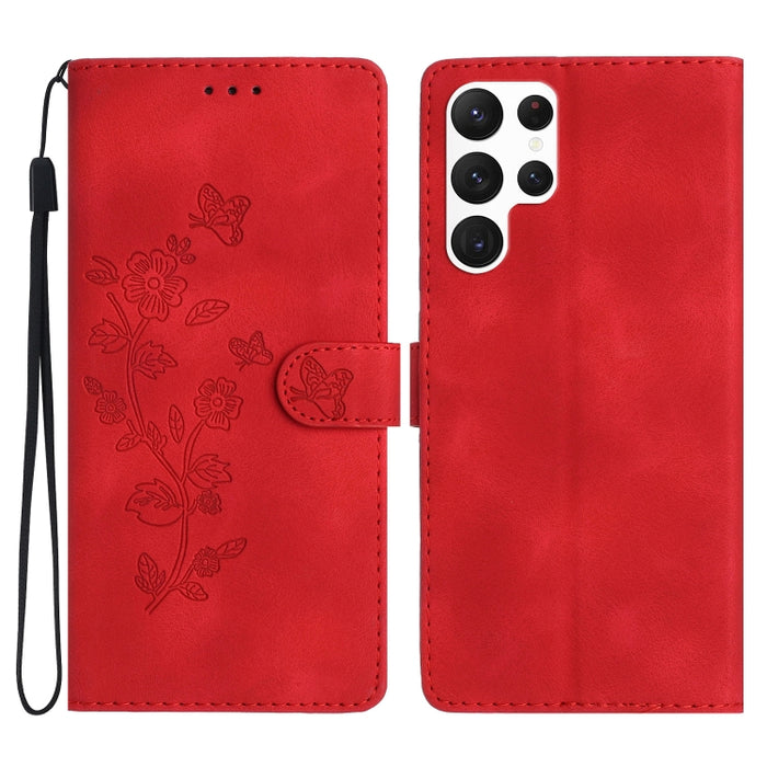 Flower Butterfly Embossing Pattern Leather Phone Case, For Samsung Galaxy S24 Ultra 5G, For Samsung Galaxy A25 5G, For Samsung Galaxy A15, For Samsung Galaxy A35 5G, For Samsung Galaxy A23 5G, For Samsung Galaxy A05, For Samsung Galaxy A04 Core        ...