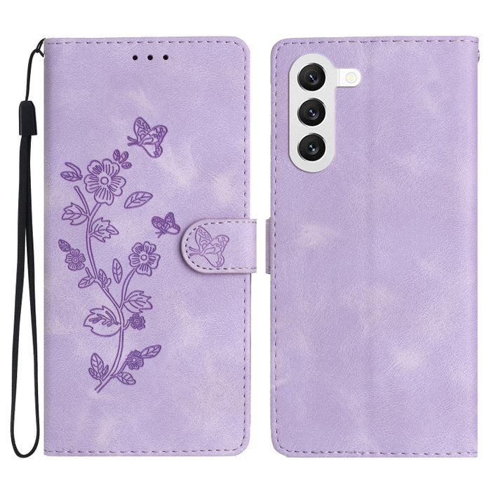 Flower Butterfly Embossing Pattern Leather Phone Case, For Samsung Galaxy S24+ 5G, For Samsung Galaxy S24 5G, For Samsung Galaxy A05s, For Samsung Galaxy A34 5G, For Samsung Galaxy A54 5G, For Samsung Galaxy A23e / A23s, For Samsung Galaxy A04e��������...
