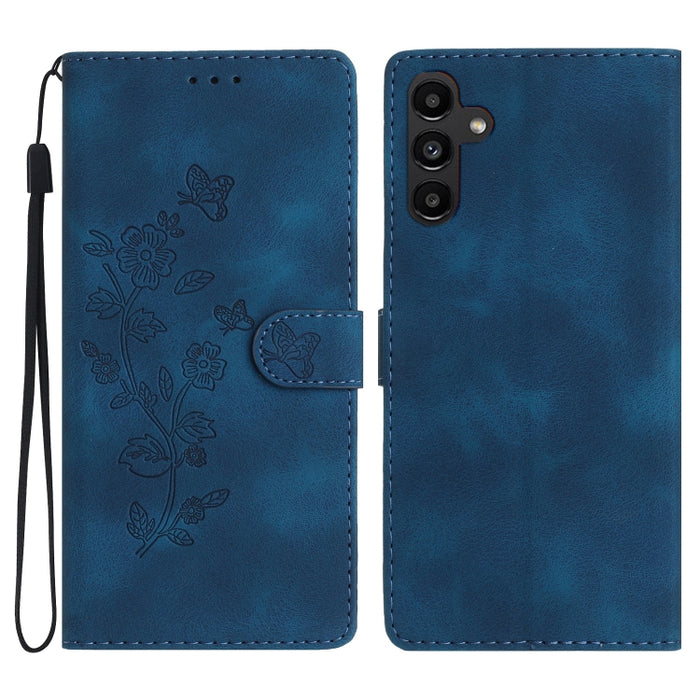 Flower Butterfly Embossing Pattern Leather Phone Case, For Samsung Galaxy S24 Ultra 5G, For Samsung Galaxy A25 5G, For Samsung Galaxy A15, For Samsung Galaxy A35 5G, For Samsung Galaxy A23 5G, For Samsung Galaxy A05, For Samsung Galaxy A04 Core        ...