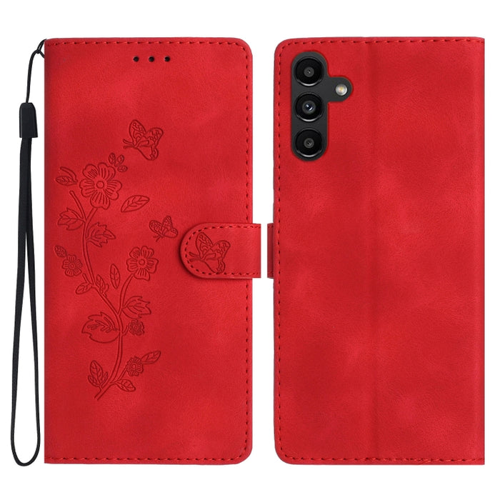 Flower Butterfly Embossing Pattern Leather Phone Case, For Samsung Galaxy A15, For Samsung Galaxy A35 5G, For Samsung Galaxy A23 5G, For Samsung Galaxy S24 Ultra 5G, For Samsung Galaxy A25 5G, For Samsung Galaxy S24+ 5G, For Samsung Galaxy S23 FE 5G   ...