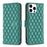 For iPhone 16 Pro Diamond Lattice Wallet Flip Leather Phone Case(Green)
