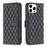 For iPhone 16 Pro Diamond Lattice Wallet Flip Leather Phone Case(Black)