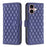 For iPhone 16 Diamond Lattice Wallet Flip Leather Phone Case(Blue)
