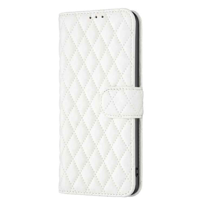 For iPhone 16 Plus Diamond Lattice Wallet Flip Leather Phone Case(White)