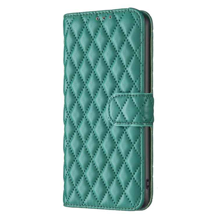 For iPhone 16 Plus Diamond Lattice Wallet Flip Leather Phone Case(Green)