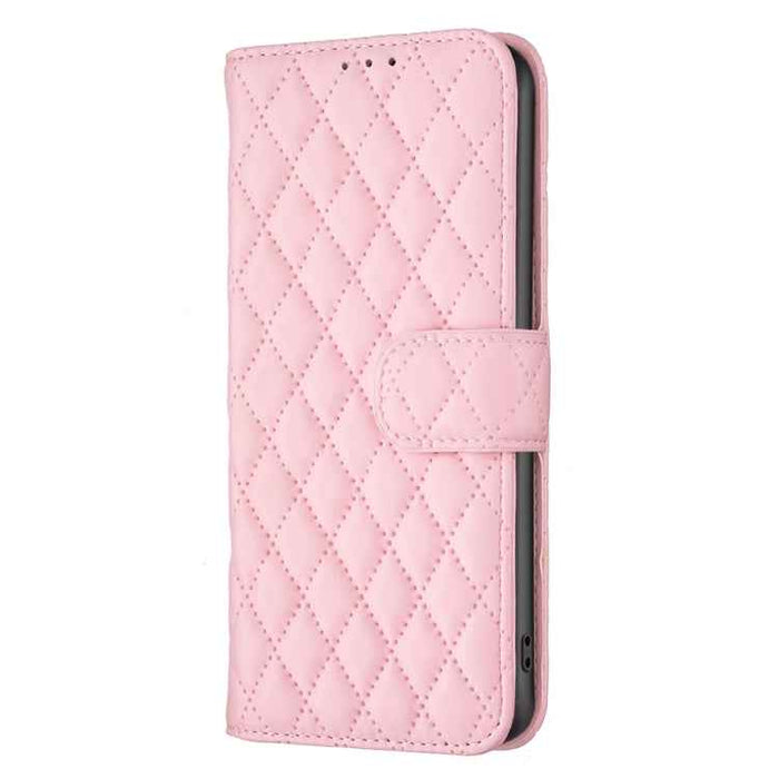 For iPhone 16 Plus Diamond Lattice Wallet Flip Leather Phone Case(Pink)