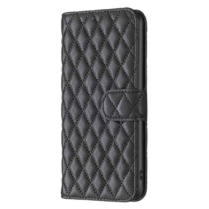 For iPhone 16 Plus Diamond Lattice Wallet Flip Leather Phone Case(Black)