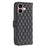 For iPhone 16 Plus Diamond Lattice Wallet Flip Leather Phone Case(Black)