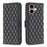 For iPhone 16 Plus Diamond Lattice Wallet Flip Leather Phone Case(Black)