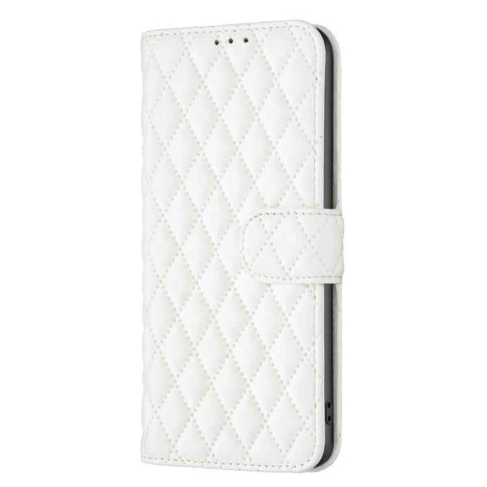 For iPhone 17 Diamond Lattice Wallet Flip Leather Phone Case(White)