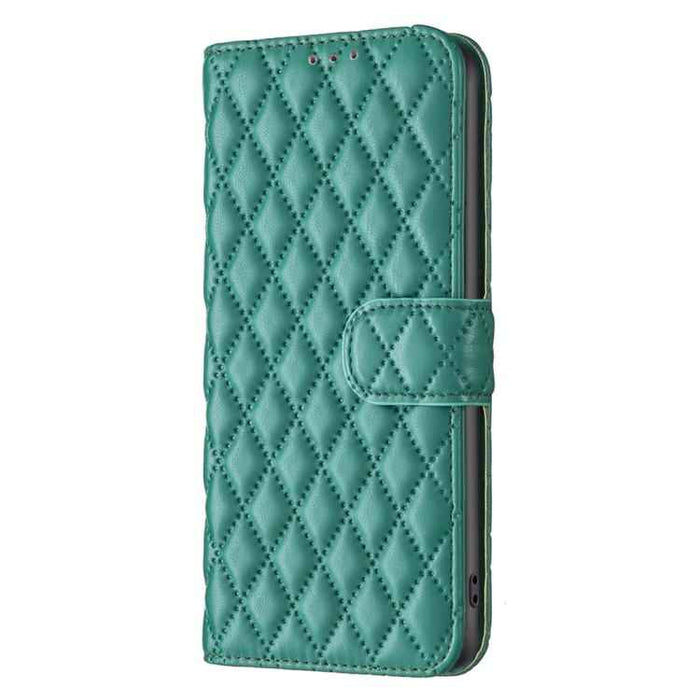 For iPhone 17 Diamond Lattice Wallet Flip Leather Phone Case(Green)