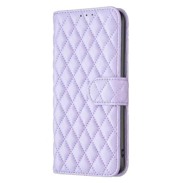 For iPhone 17 Diamond Lattice Wallet Flip Leather Phone Case(Purple)