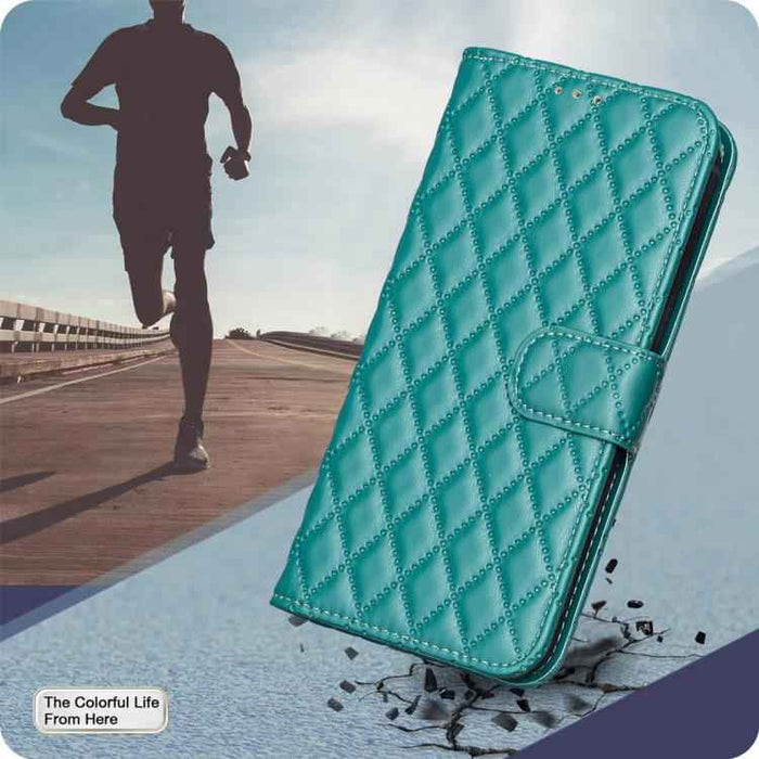 For iPhone 17 Pro Diamond Lattice Wallet Flip Leather Phone Case(Green)
