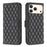 For iPhone 17 Pro Diamond Lattice Wallet Flip Leather Phone Case(Black)