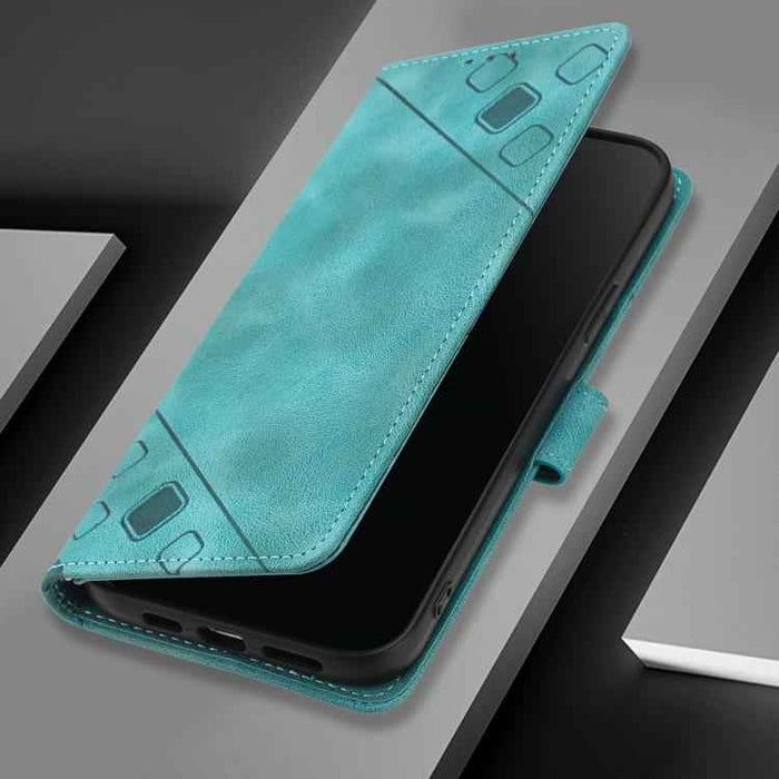 For iPhone 17 Pro Max Skin-feel Embossed Leather Phone Case(Green)