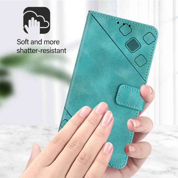 For iPhone 17 Pro Max Skin-feel Embossed Leather Phone Case(Green)