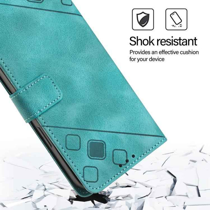For iPhone 17 Pro Max Skin-feel Embossed Leather Phone Case(Green)