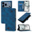 For iPhone 17 Pro Max Skin-feel Embossed Leather Phone Case(Blue)
