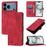 For iPhone 17 Pro Max Skin-feel Embossed Leather Phone Case(Red)