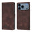 For iPhone 17 Pro Max Skin-feel Embossed Leather Phone Case(Brown)