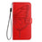 For iPhone 17 Pro Embossed Butterfly Leather Phone Case(Red)