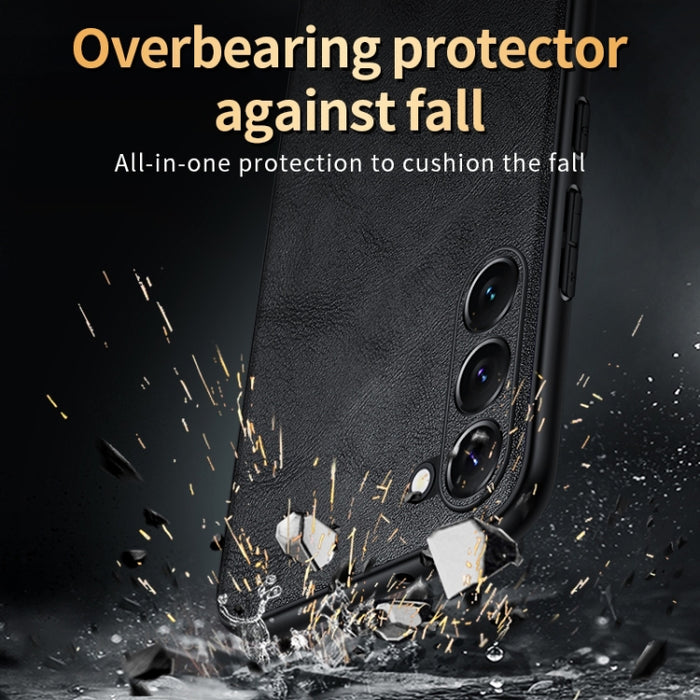 SULADA Shockproof TPU Hybrid Handmade Leather Phone Case, For Samsung Galaxy S23 5G