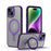 For iPhone 15 Skin Feel MagSafe Shockproof Phone Case with Holder(Purple)