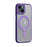 For iPhone 15 Skin Feel MagSafe Shockproof Phone Case with Holder(Purple)