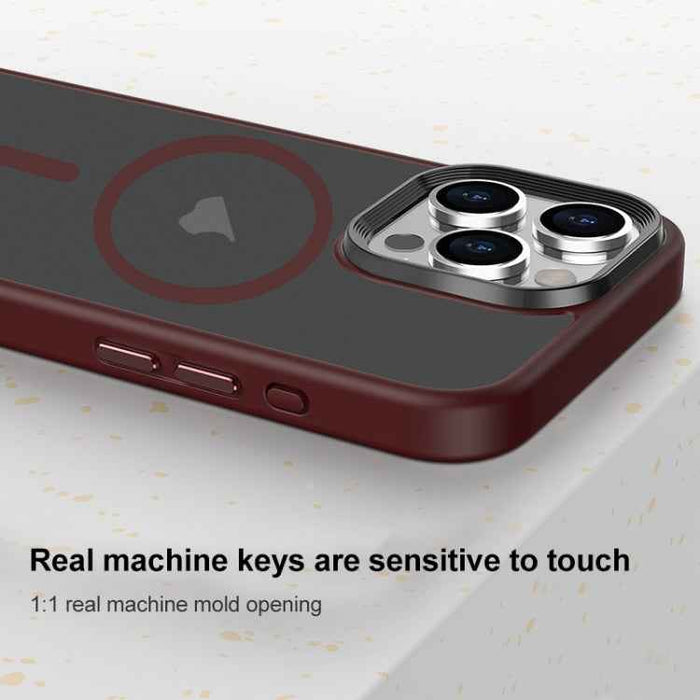 For iPhone 15 Brilliant Series MagSafe Micro-frosted Anti-fingerprint PC Phone Case(Purplish Red)