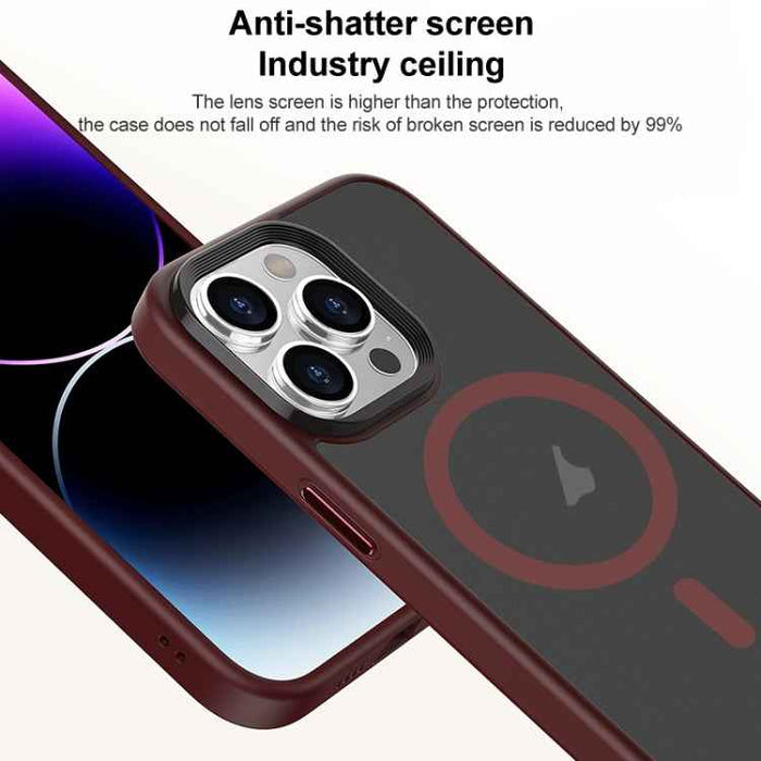 For iPhone 15 Brilliant Series MagSafe Micro-frosted Anti-fingerprint PC Phone Case(Purplish Red)