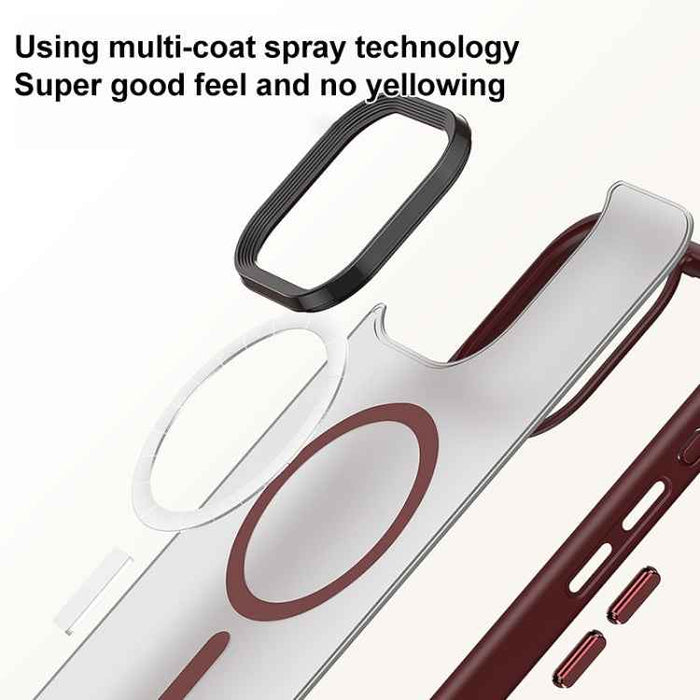 For iPhone 15 Brilliant Series MagSafe Micro-frosted Anti-fingerprint PC Phone Case(Purplish Red)