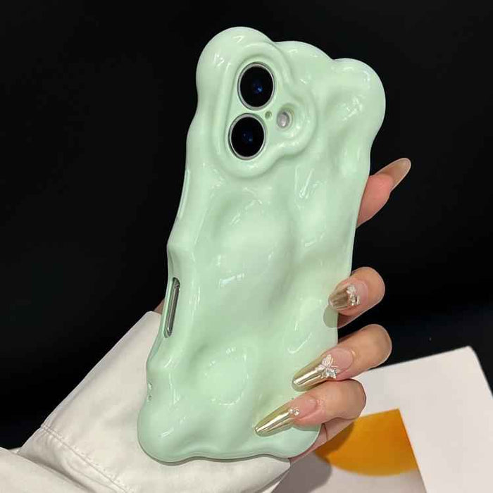 For iPhone 15 Wave Bubbles TPU Phone Case(Baby Green)