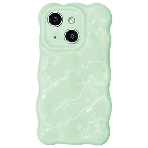 For iPhone 15 Wave Bubbles TPU Phone Case(Baby Green)