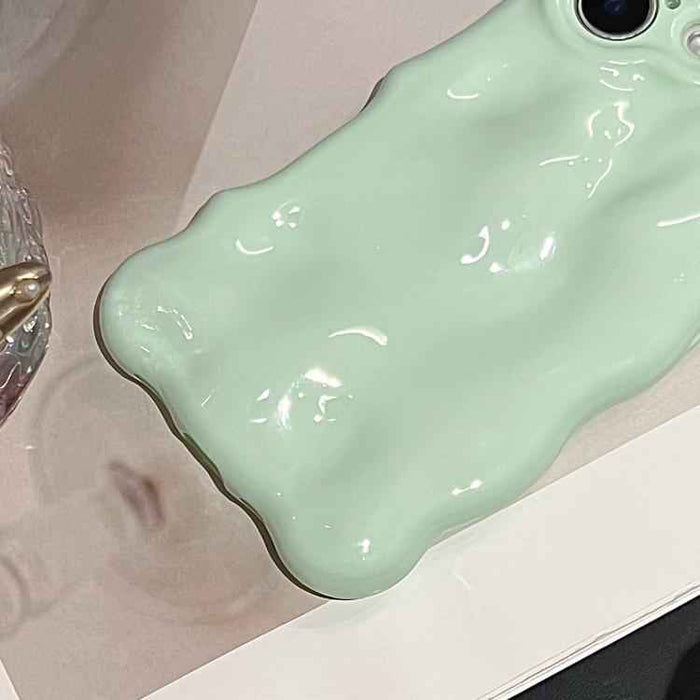 For iPhone 15 Wave Bubbles TPU Phone Case(Baby Green)