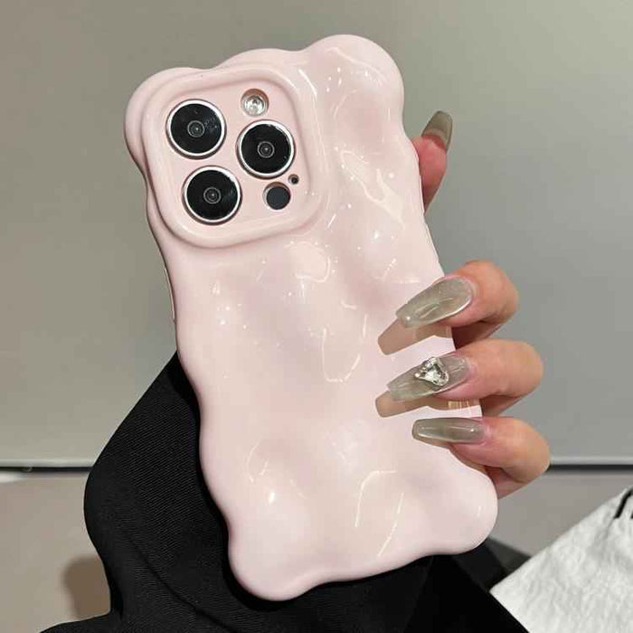 For iPhone 15 Wave Bubbles TPU Phone Case(Baby Pink)
