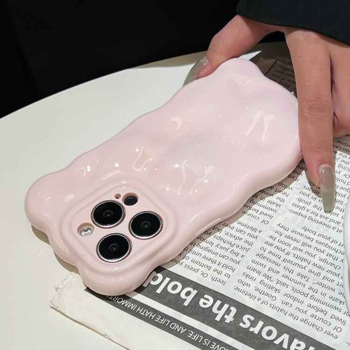 For iPhone 15 Wave Bubbles TPU Phone Case(Baby Pink)