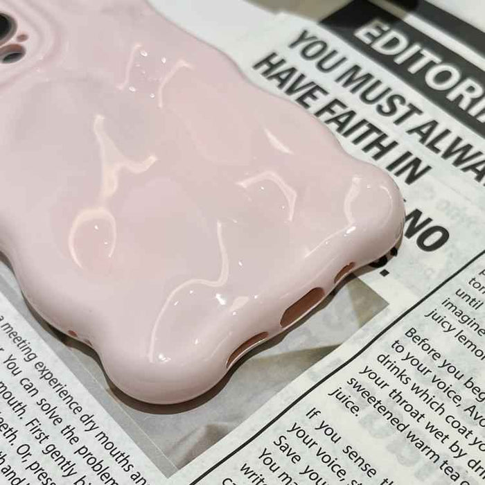 For iPhone 15 Wave Bubbles TPU Phone Case(Baby Pink)